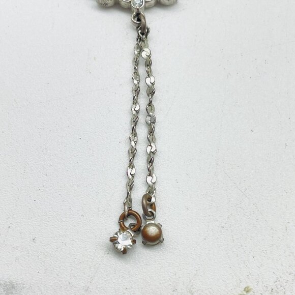 AVON Silver Tone Crystal Bracelet Anklet Signed Adjustable - Picture 2 of 12